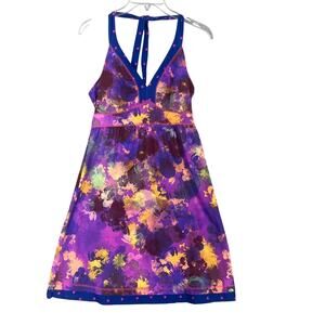 North Face Active Dress Womens M Purple Floral Halter Outdoor Perfomance